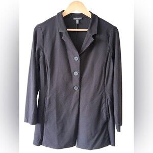 Eileen Fisher Black Stretch Jacket Blazer – Petite Large